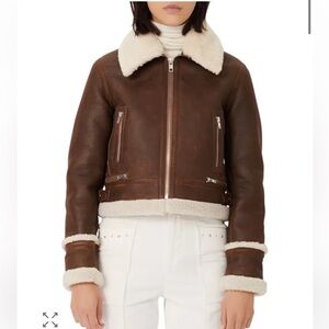 Maje Bartonfinko Shearling Leather Jacket